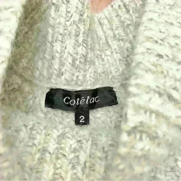 Cotelac  Alpaca Wool Oversized Minimalist Grey Turtle Neck Chunky Sweater - Picture 5 of 14